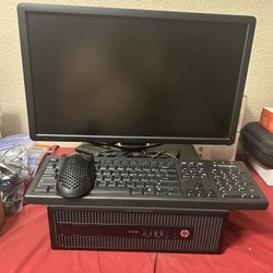 Complete Computer CPU, Monitor, Power Cords, Keyboard & Mouse 