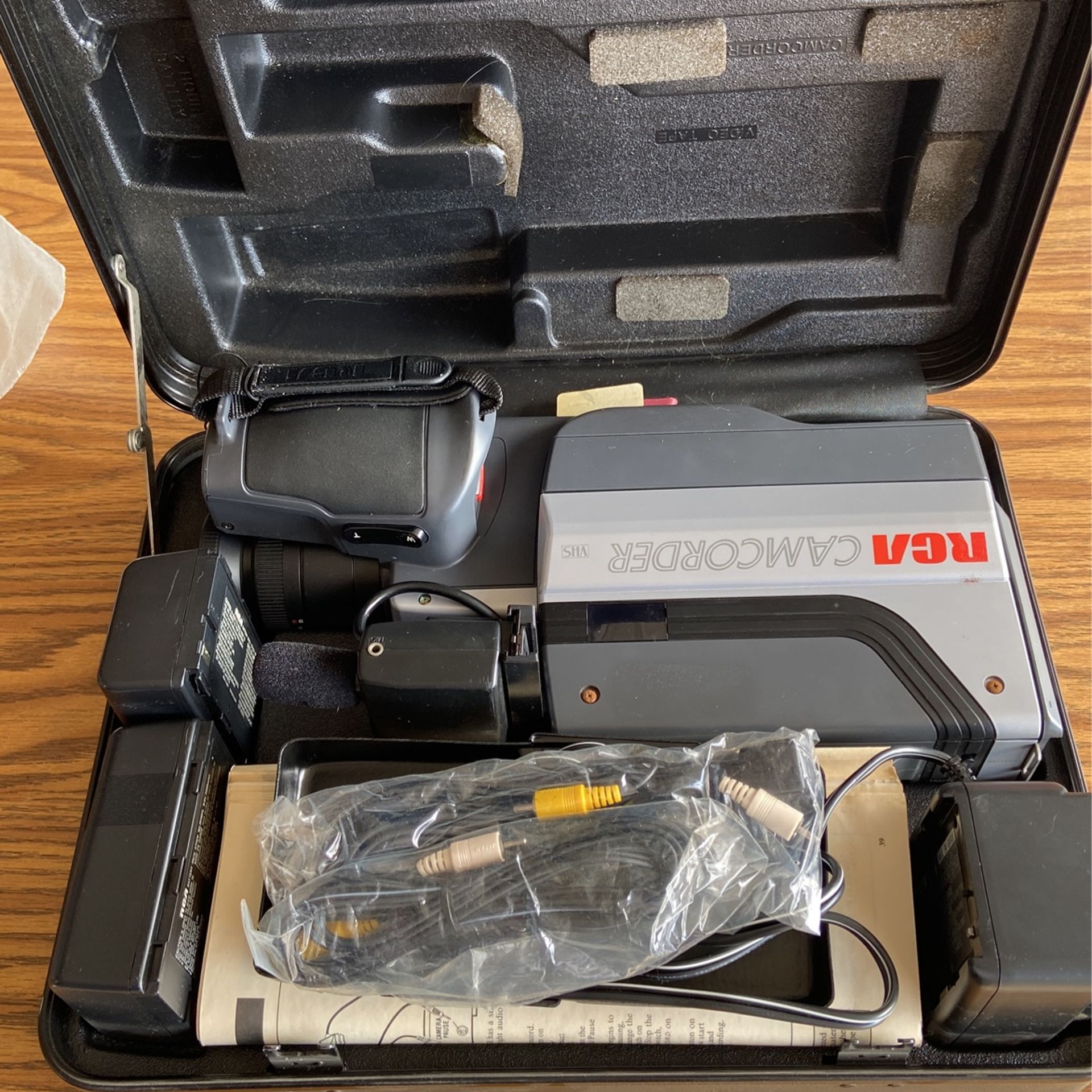 RCA VHS camcorder and accessories in case