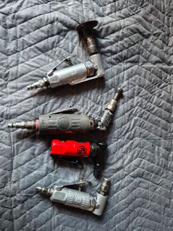 Lot of 4 Air Angle Die Grinders (Ingersoll Rand & Chicago Pneumatic)