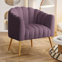 New pumpkin accent chair, modern comfortable velvet upholstered chairs, luxury single armchair for living room, waiting room, office and vanity table,