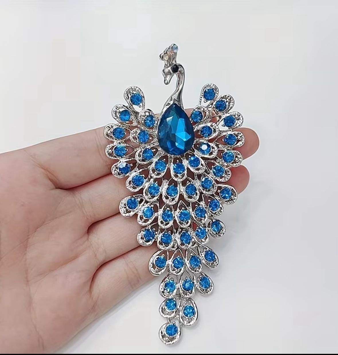 Dangling Peacock Brooch