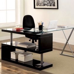 Black Lacquer Swivel Desk Brand New In Box 