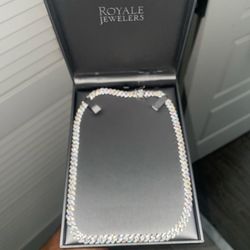 Silver Moissanite Cuban Necklace