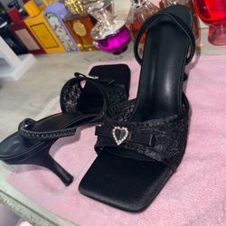 Black Square Heels