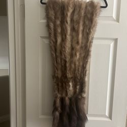 Luxurious Brown Mink Vintage Over the Shoulder shawl