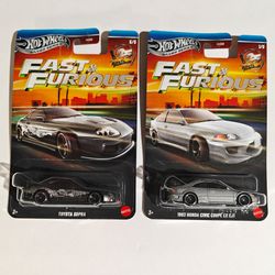Hot Wheels Fast & Furious 1993 Honda Civic & Toyota Supra 🏁