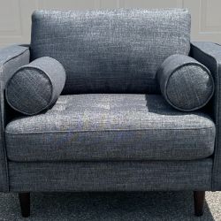 Article Sven 42" Tufted Lounge Chair - Napa Charcoal - Mid Century Modern (New, 2 Available)