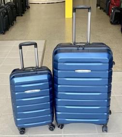 Photo $100 set of 2 New in box Samsonite Tech 2.0 2 pc Set grey or blue hardside hard side luggage with spinner wheels