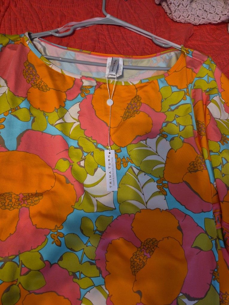 Trina Turk PLAYA DE FLOR SWIM TUNIC size Xl