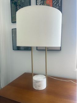 West Elm Industrial Outline Table Lamp (27”) – Marble & Antique Brass