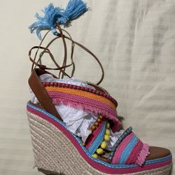 Mark Babe In Oaxaca Wedge Multi-colored Sandals 