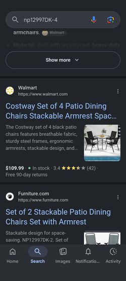 Patio chair 4 set