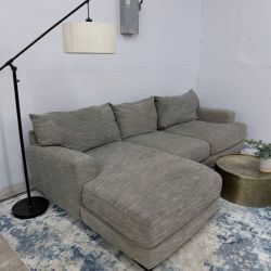 Raymour & Flanigan 2 piece Gray Sectional Sofa