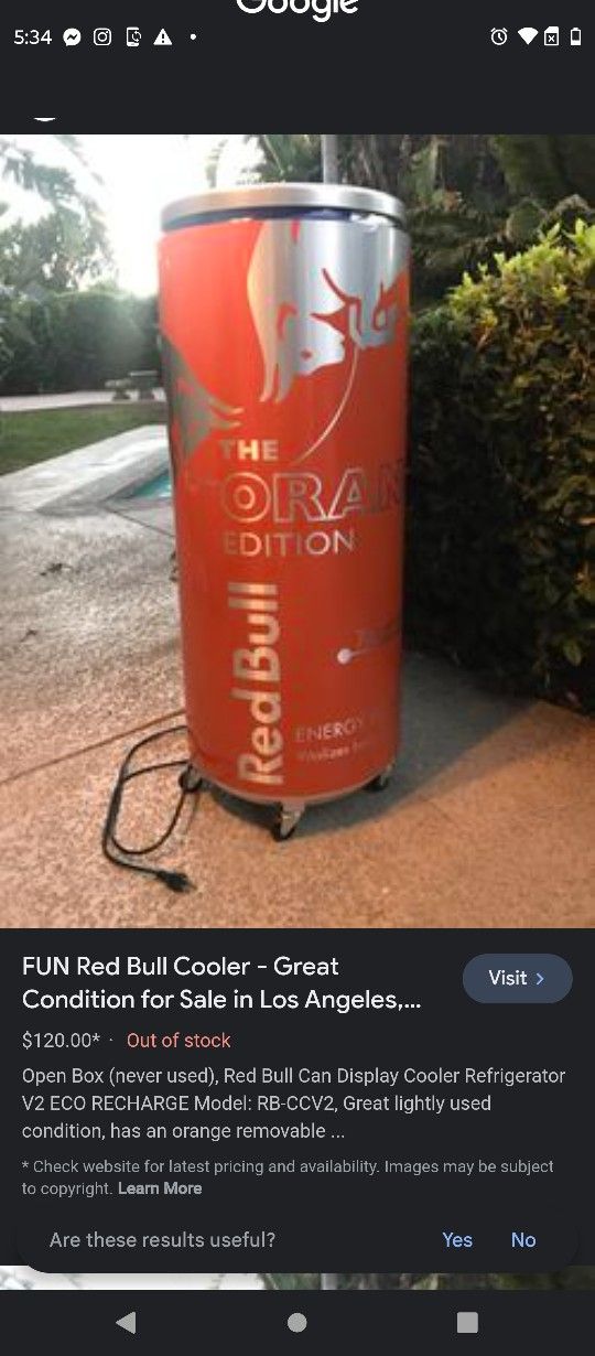 Giant Red Bull Cooler