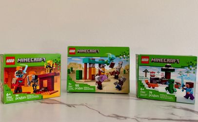 3 LEGO Minecraft Sets (21267, 21583, 21266) – with Boxes & Manuals