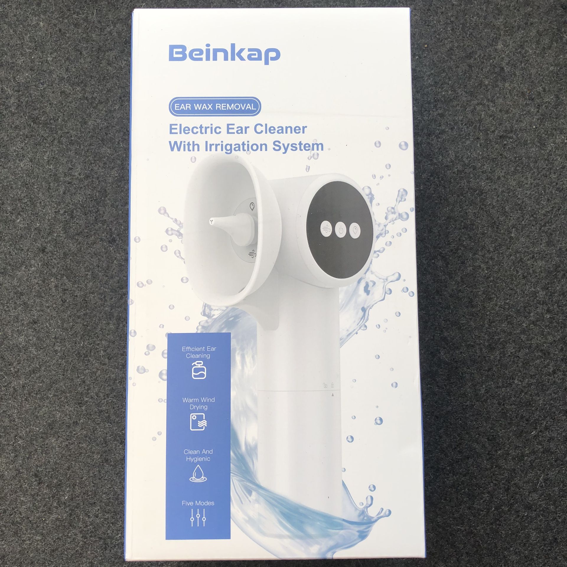 NEW*ππ»Electric Ear Cleaner Wax Removal Kit Irrigation 5 Jet Steam Modes & Dryer (Silver Lake)