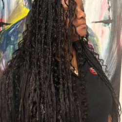 Boho knotless braids