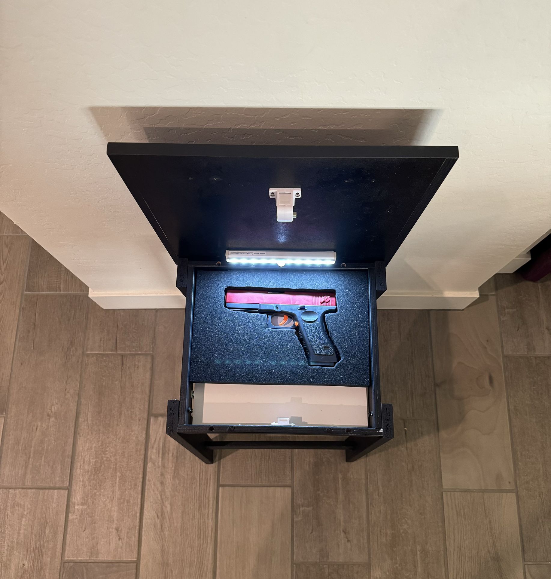 Locking Brown Or Black Gun Safe Hidden Compartment Concealment End table To  Hide Your Valuables In, image size:1834x1926