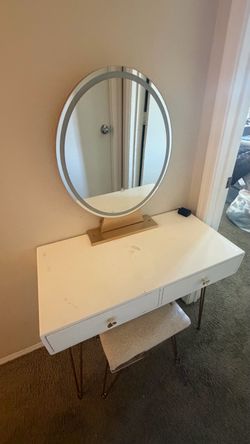 vanity with LED mirror
