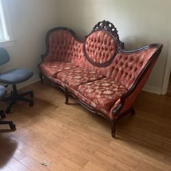 Antique Burgundy Couch