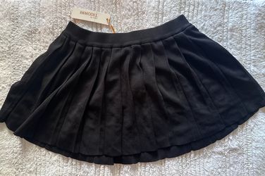 Immodel black pleated knit miniskirt