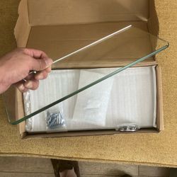 Brand New Set Of 12” Glass Shelves 3 ct