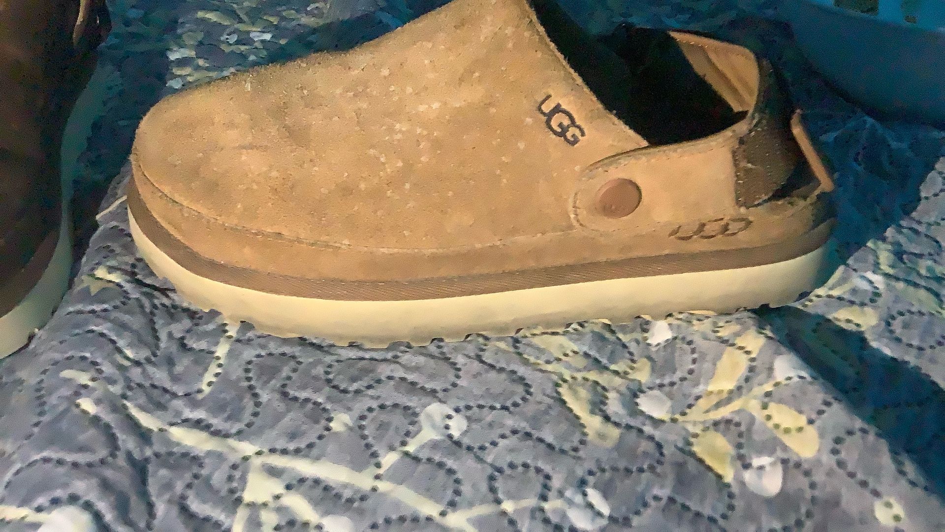 UGG Goldenstar suede clog in black.