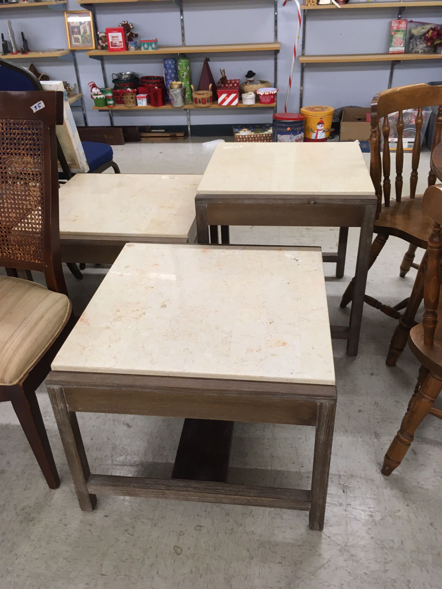 3 tables marble tops