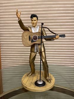Elvis The 50’s Limited Edition Gold Suit Figurine w/ Guitar Mic Stand 1991