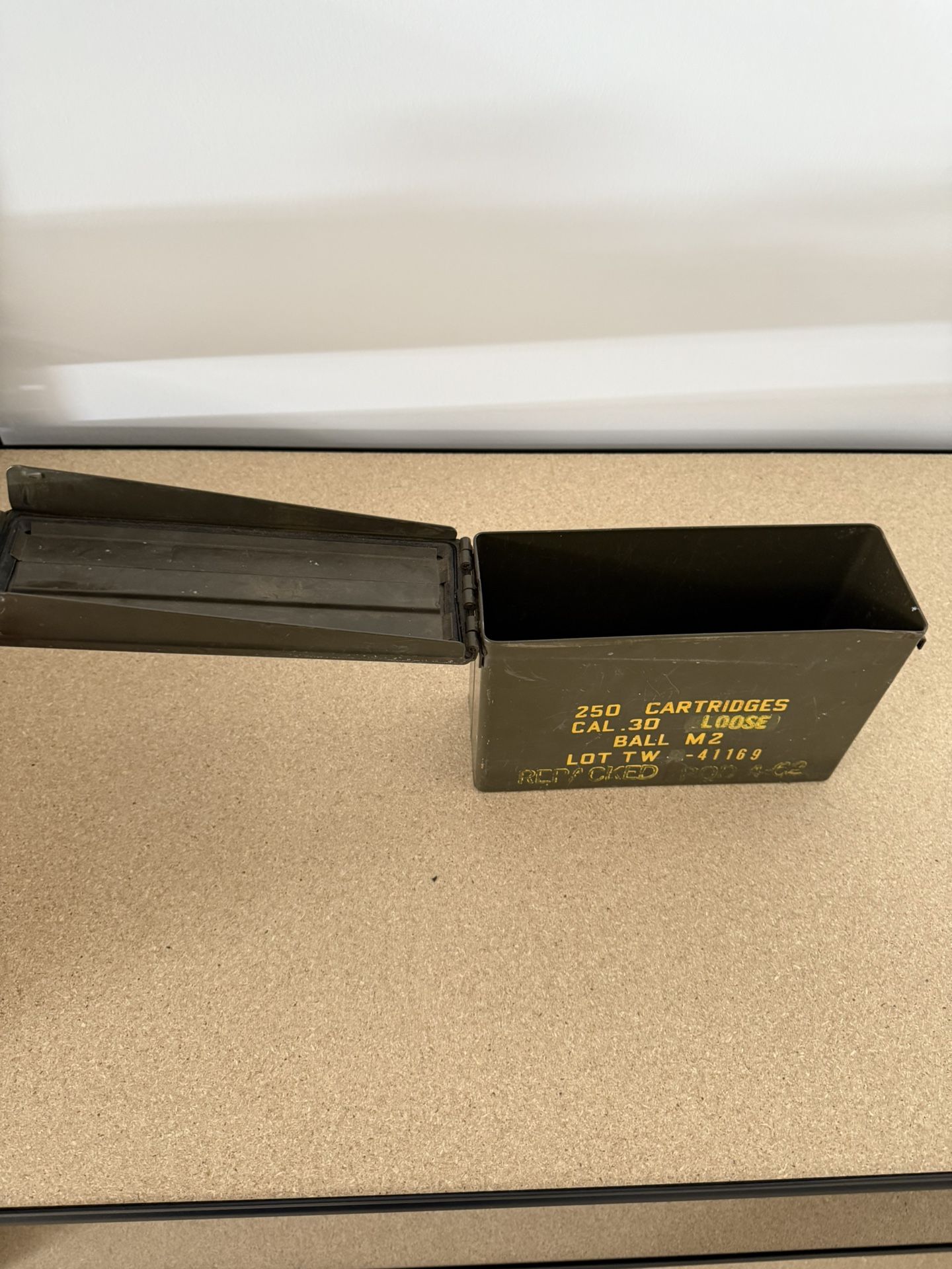 Vintage military Metal ammo box