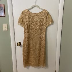 Vintage a.b.s. Lace Overlay Gold Dress