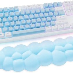 .🌟 Blue Cloud Wrist Rest Keyboard Pad | Ergonomic Memory Foam Arm Support | Cute Desk Gaming & Office Accessory