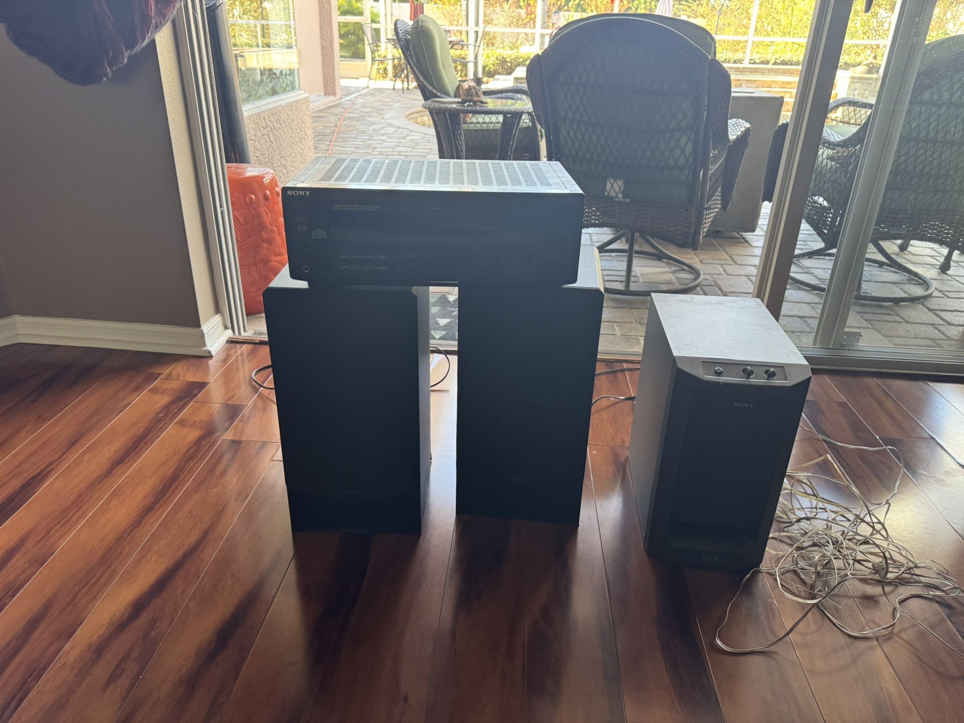 2 Speakers. Receiver, And Subwoofer