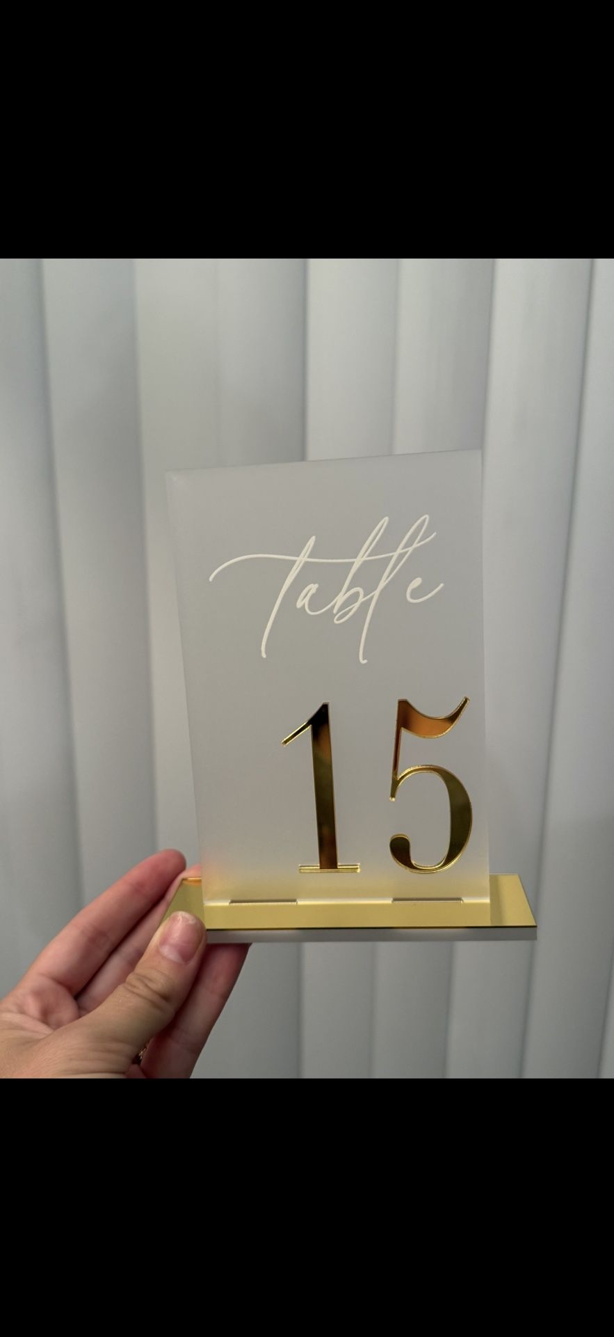 Wedding table numbers acrylic/ gold 
