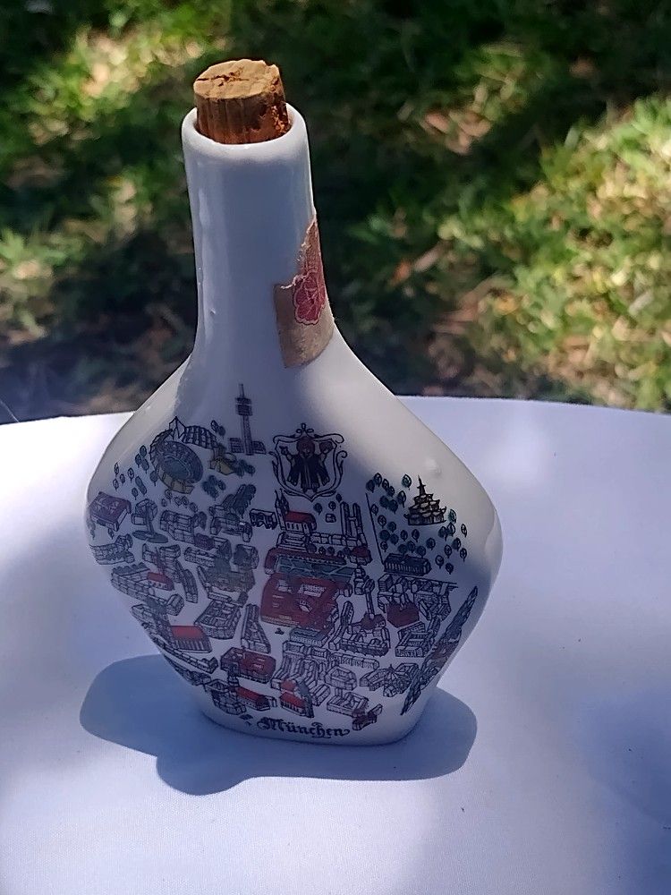 Vintage Bavarian Escorial Green Liquor Bottle