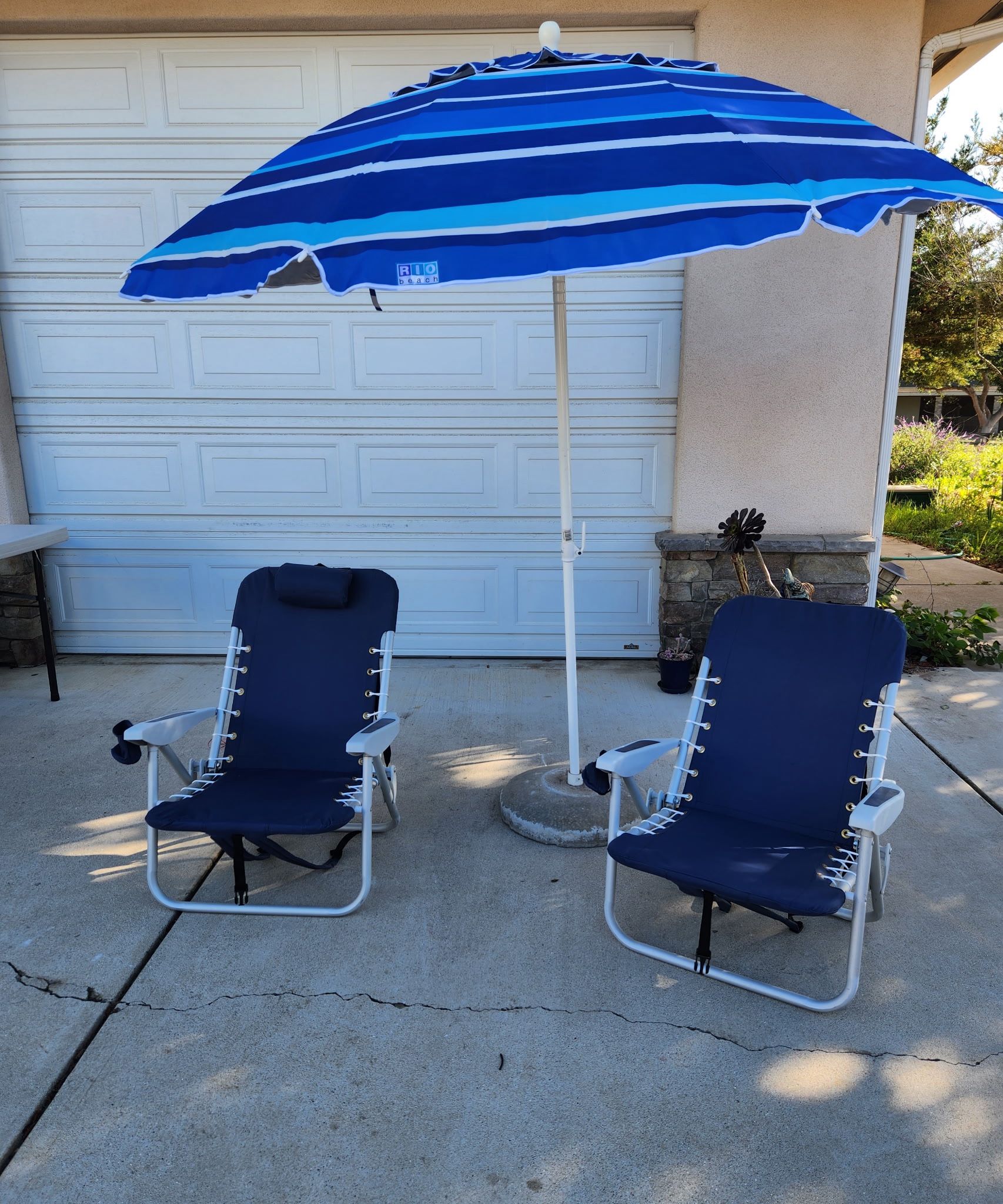 Beach Set Up Rio Brand Chairs And Umbrella