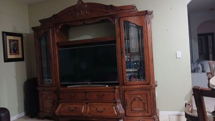Large Wood Entertainment Center Wall Unit