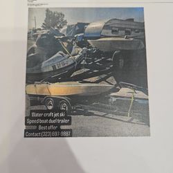 Water craft Jet Ski AND Speed Boat Duel Trailer