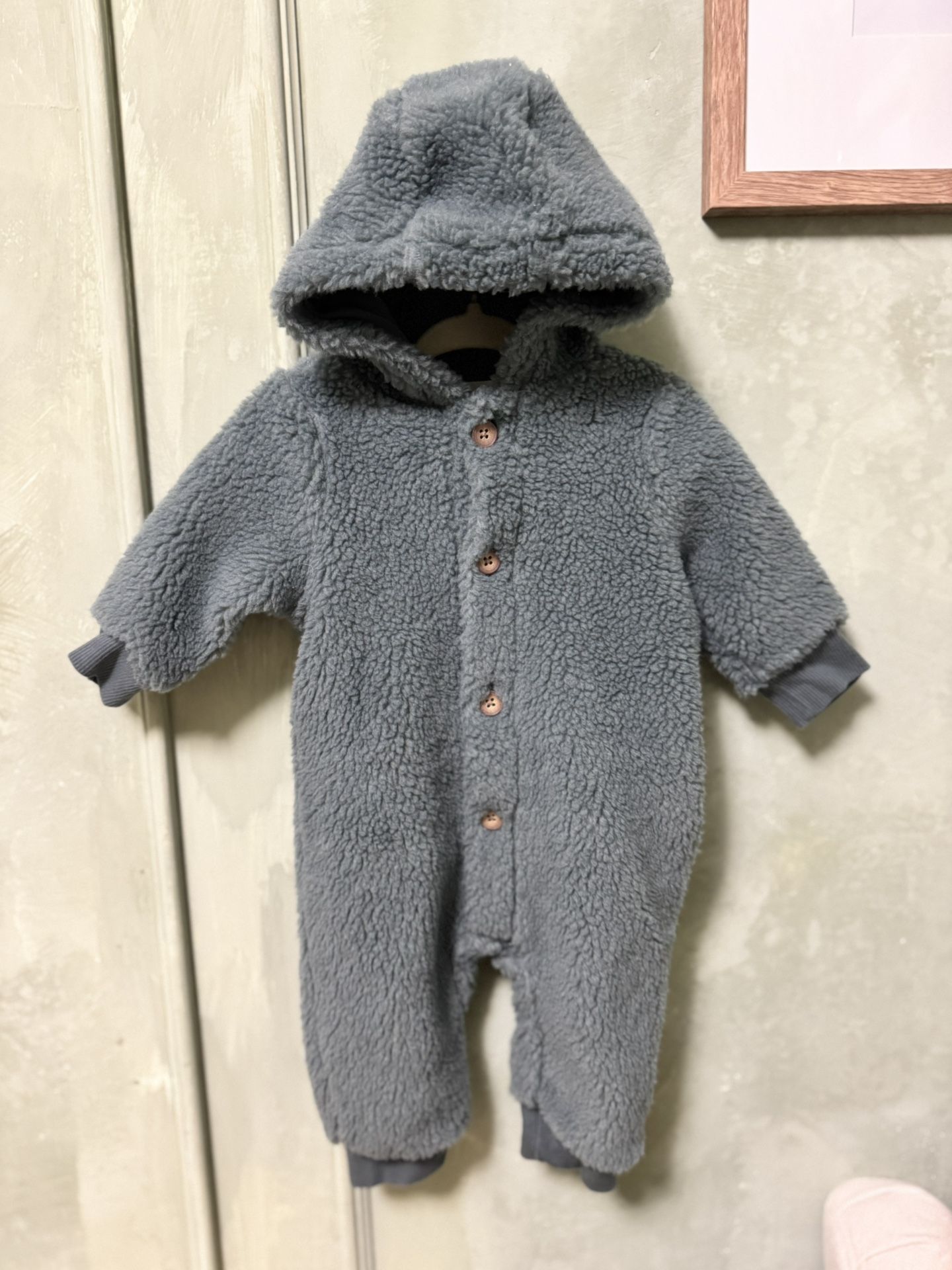 Carter’s little planet Cozy Gray Hooded Kids One Piece
