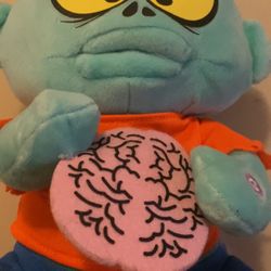Zombie Brain Eating Plush Sound Effects Eating Halloween Animated 10" Funny