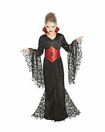Kids Black Lace Vampira Costume