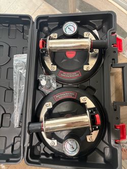 Heavy-Duty Glass Suction Cup Lifter – Hand Crank with Pressure Gauge