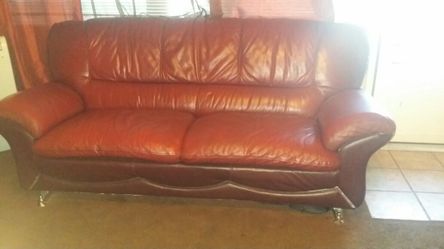 Leather couch both one big & small