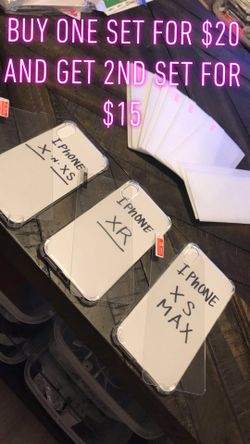 iPhone X & XS & XR & XS Max silicon case and tempered glass combo