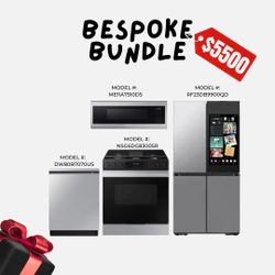 Samsung Kitchen Bundle - Flex HUB, Gas Range, Slim OTR Microwave, & Dishwasher