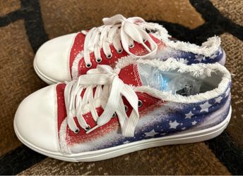 Red-white and Blue tennis shoes size 9