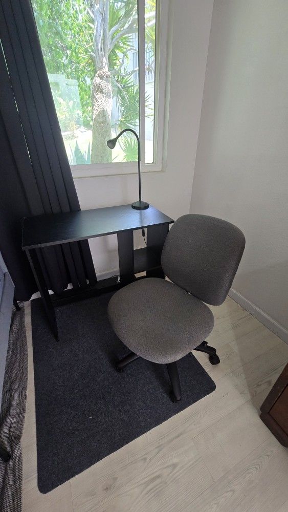 Compact Desk, Office Chair & Lamp Set – $40 OBO