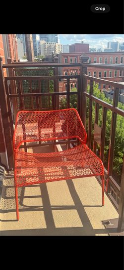 Blue dot mesh outdoor lounge chair