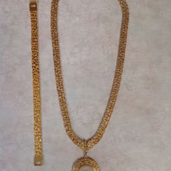 Necklace and Bracelet (plated) 