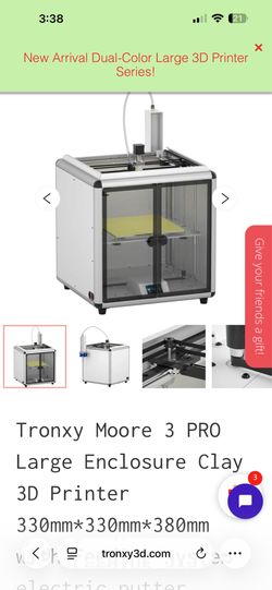 Tronxy Moore 3 Pro Clay 3D Printer
